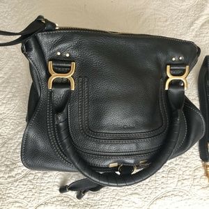 Chloe black Marcie Leather Satchel medium